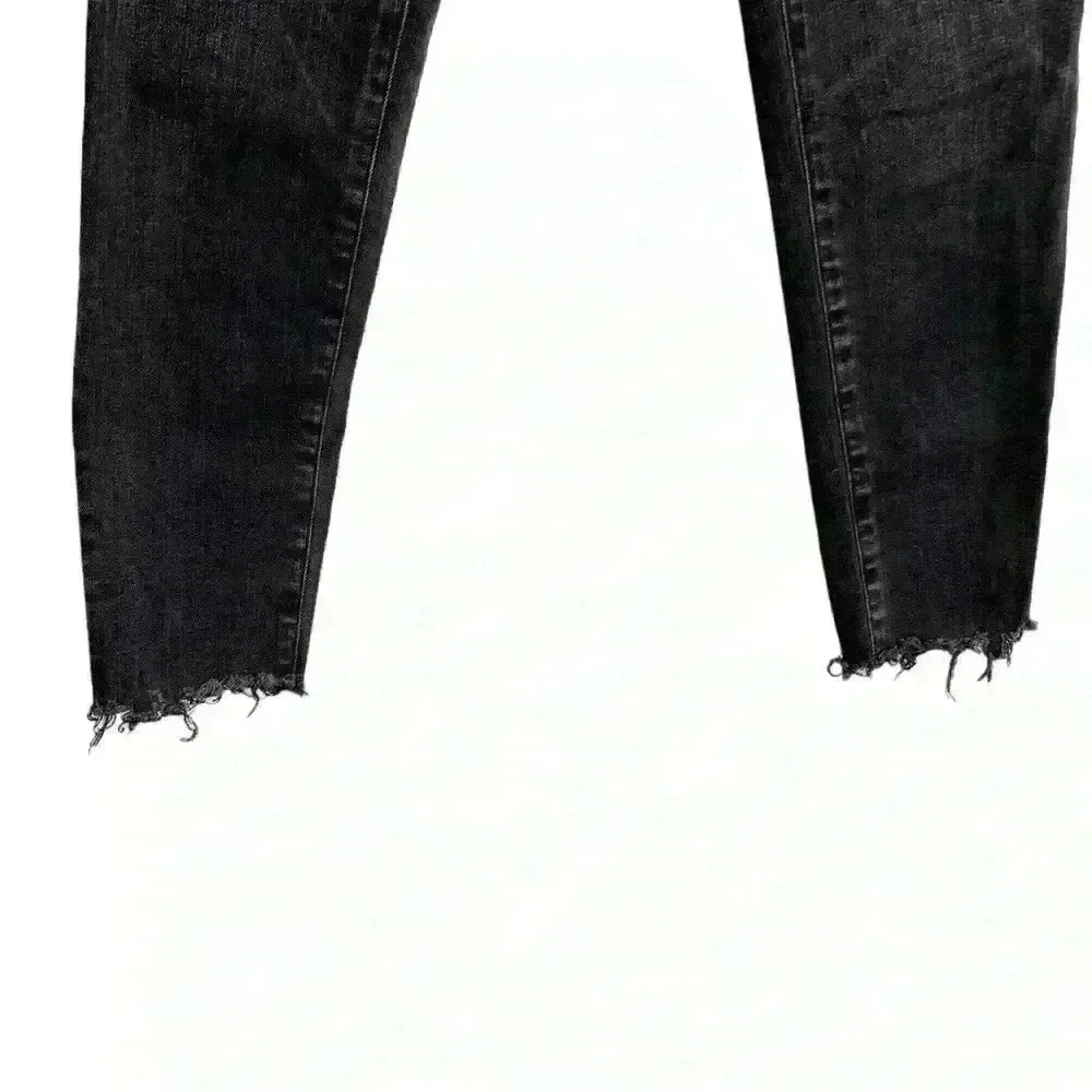 Moussy Vintage Westcliffe Black Raw Hem High-rise Jeans Japan Skinny Ankle 25 - Picture 4 of 11
